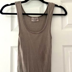 Michael Stars once worn gray tan tank top.